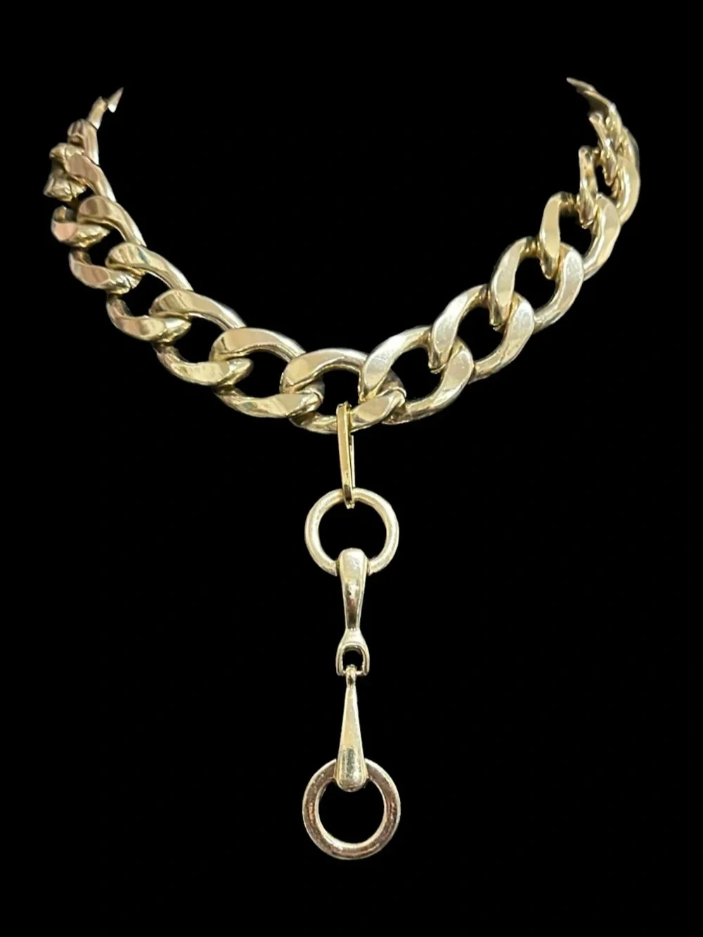 Gold-Tone Chunky Chain Drop Necklace
